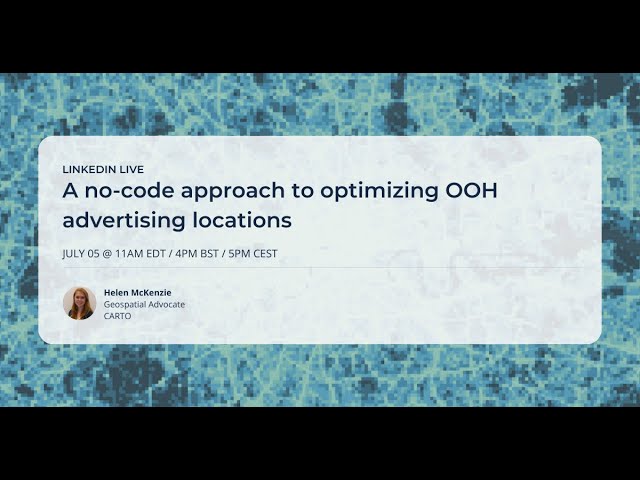 A no-code approach to optimizing OOH advertising locations