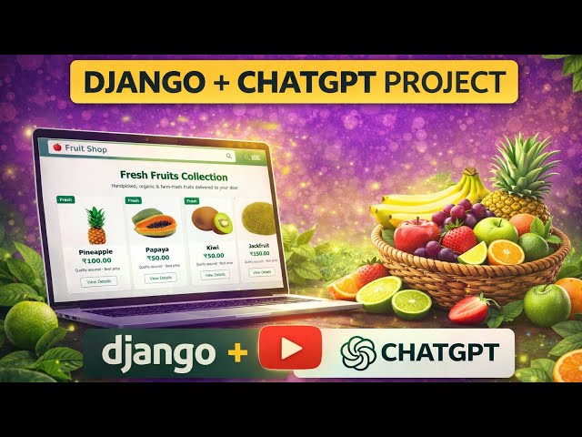 Django Project Implemented with ChatGPT | Python | Fruit Shop Web Application 🍎🍌