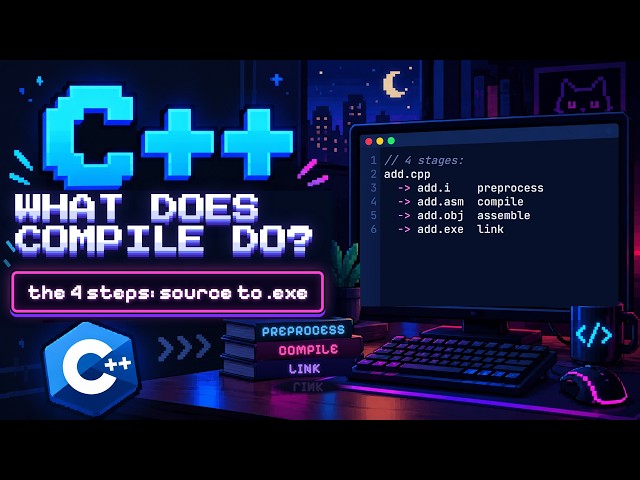 What Actually Happens When You Compile C++? | Preprocess, Compile, Assemble, Link (Inside Windows...