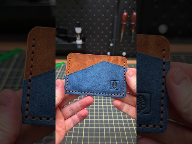 ASMR leathercraft: Making The Nook, a minimalist wallet PDF, satisfying DIY wallet build