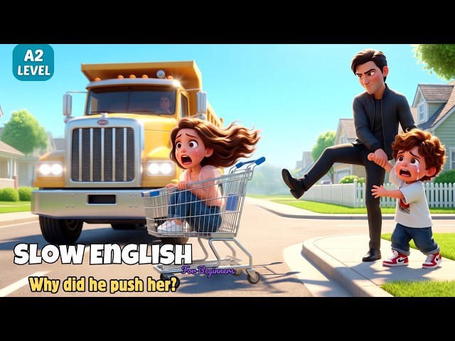 A Stranger Grabbed Leo on the Street.. Then He Pushed Anna! Slow English Listening Practice A2 Level