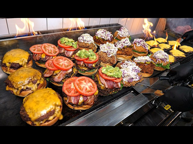 Amazing! The best cheeseburger grilled on a 120-degree high-temperature grill / Korean street food