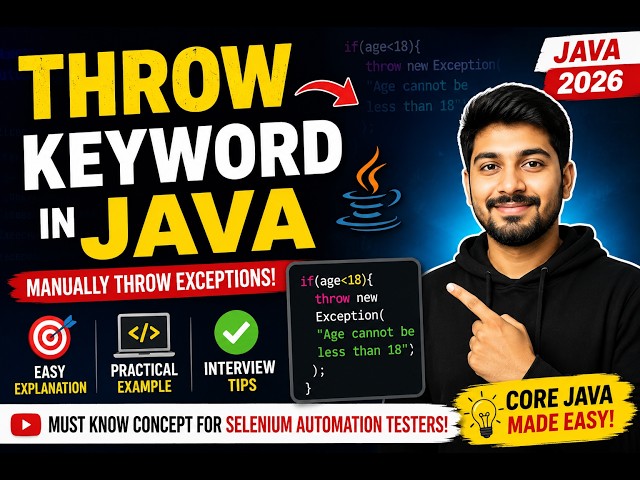 404. throw keyword in Java (Selenium Java 2026)