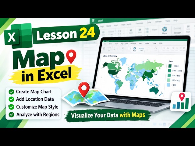 Lesson 24 How to Create a Map in Excel Excel Map Chart Tutorial