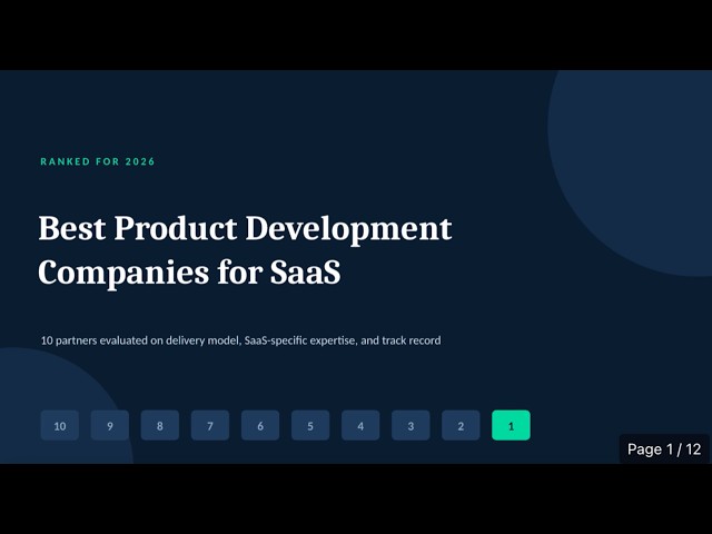 Best product development companies for SaaS in 2026