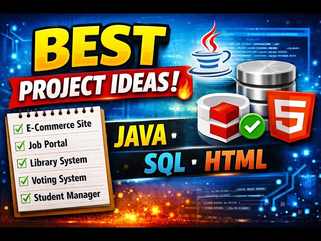 Top 5 Final Year Project Ideas 2026 | Java + SQL + HTML | Easy & Trending