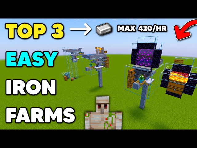 TOP 3 EASY IRON FARMS | EARLY GAME, MAX OUTPUT - (Single Pod)