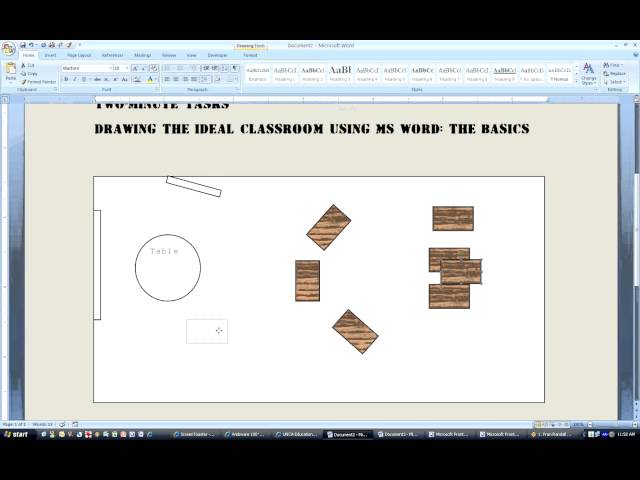 A Two-Minute Task: Drawing the ideal classroom using MS Word