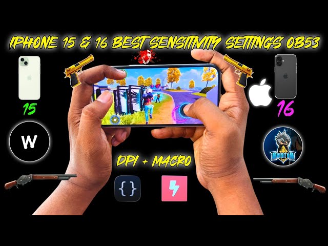 iPhone 15, 16 Headshot Settings Free Fire 2026 | iPhone 16, 15 Sensitivity + DPI + Macro Settings...