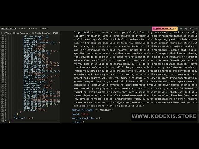 Reddit Scraper API | Reddit OpenAi news today with cursor| Kodexis.store