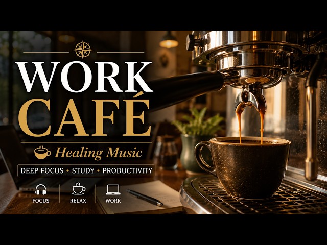 Work Café ☕ Healing Music for Deep Focus | Relaxing Coffee Shop Ambience for Work & Study