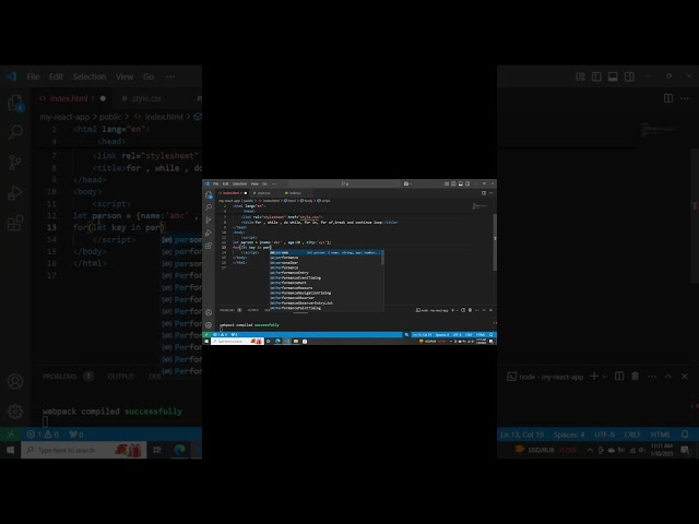 For In Loop in javascript