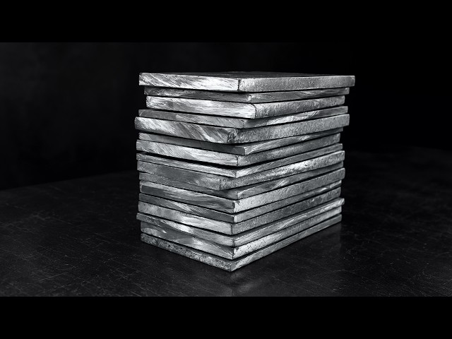 Can You Forge a Damascus Axe from Steel Plates? Watch This!