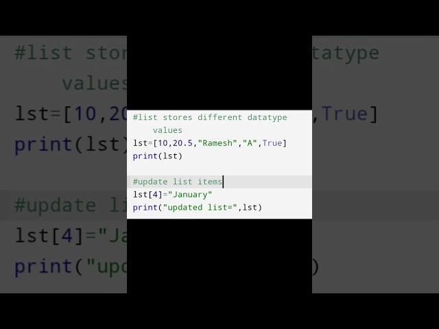 list program in python||class 11 & 12