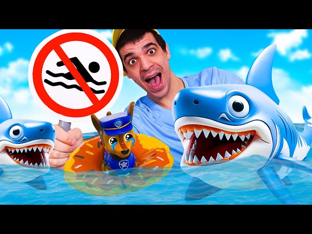 È vietato fare il bagno per lo squalo. 🚫🦈 Chiamiamo Helpman per chiedere aiuto! 🦸‍♂️