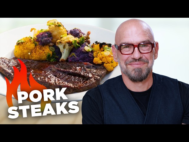 Michael Symon's Pork Steaks with Cherry Barbecue Sauce 🍒🔥 Symon’s Dinners Cooking Out