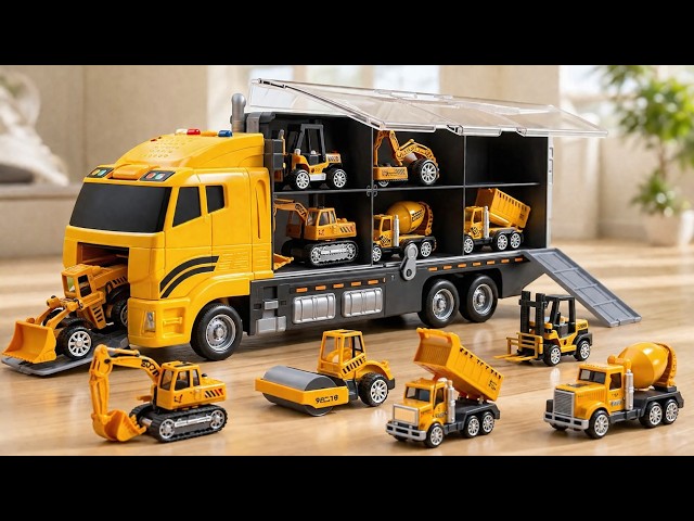 Construction Truck Toy Carrier for Kids | Mini Construction Vehicle Set | Toy Truck Video