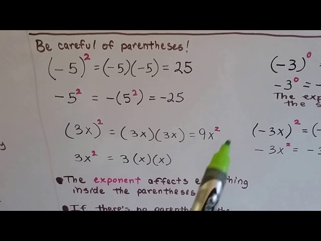 Algebra II  1.7, Exponential Notation and Integers as exponents