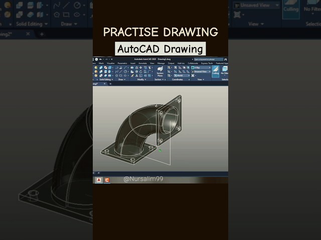 3D AUTOCAD PRACTISE DRAWING | AutoCAD Drawing, Elbow