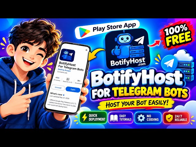 🔥 FREE Telegram Bot Hosting on Android?! 😱 | BotifyHost Play Store App 2026