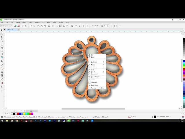 Creating a vector graphic using the Freehand tool and Contour Tool.
