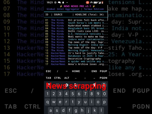Turn Your Phone into a News Intelligence Center using Termux
