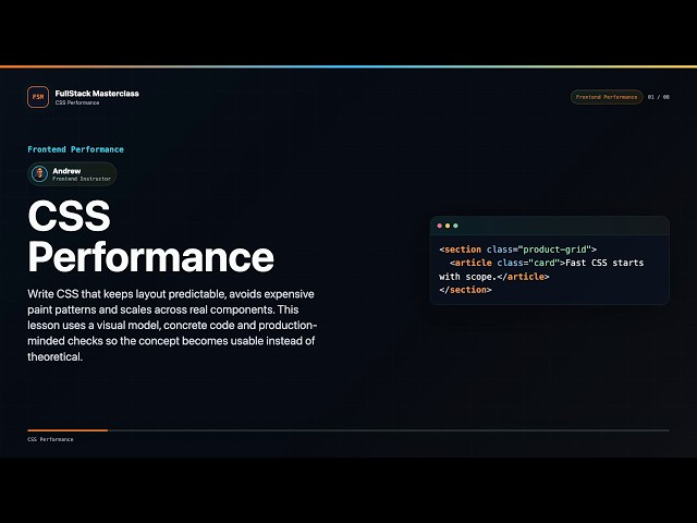 CSS Performance Explained | FullStack Masterclass Frontend Performance Course