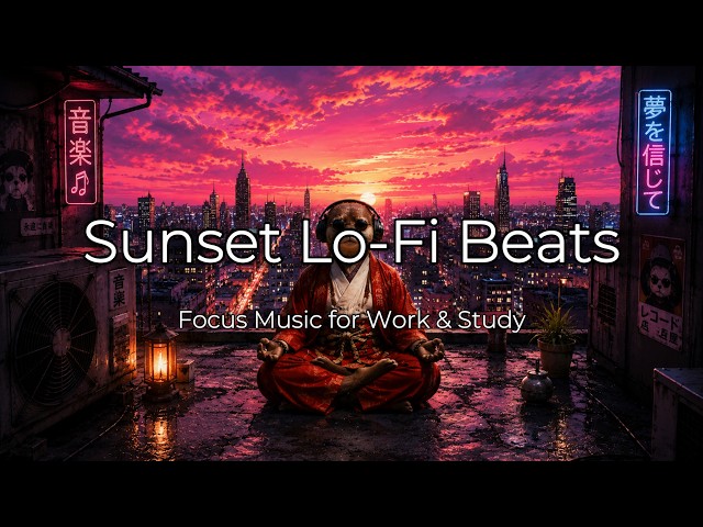 Sunset Lo-Fi | Japanese Beats | Study & Work Focus Music | Otter Melody
