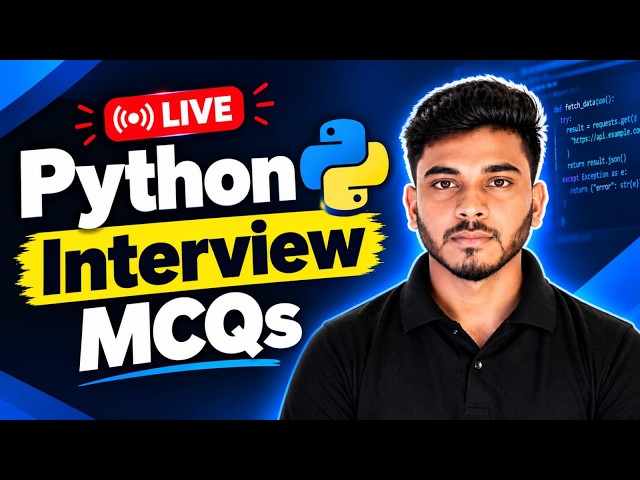 Python Interview Questions & Answers MCQs Live  | 50+ Python MCQs | Python Coding