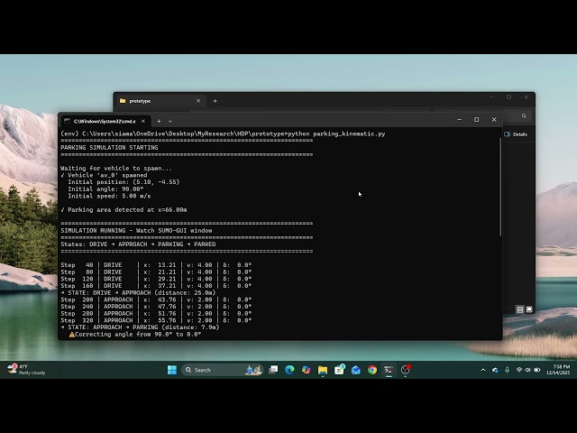 Parking Demo with kinematic bicycle mode | Sumo and Python