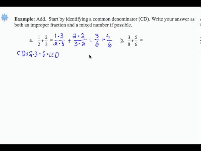 SWL3E4: Basic Arithmetic - Add Fractions with Unlike Denominators
