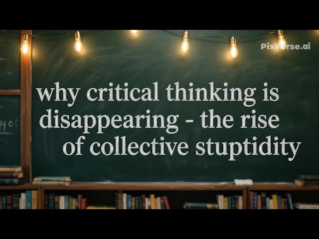 Why critical thinking is disappearing: the rise of collective stupidity 