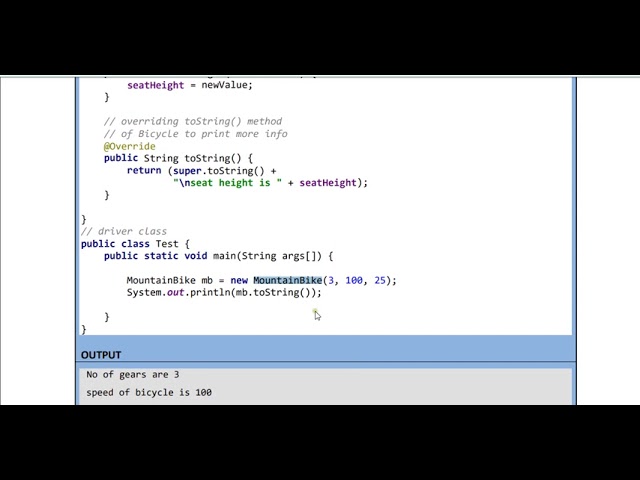 OOP WK 11 4  inheritance example in java  bicycle