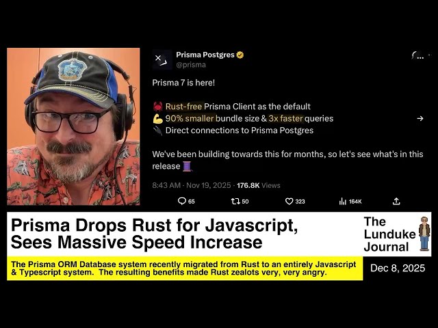 Prisma Drops Rust for Javascript, Sees Massive Speed Increase