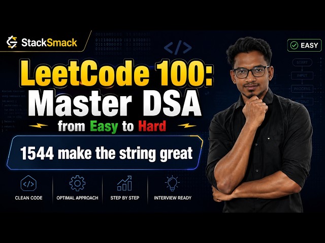 "LeetCode 1544. Solved!"Make The String Great | Stack Approach | Java Solution #explore #StackSmack