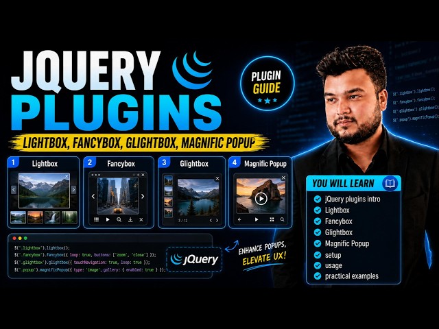 jQuery Plugins Tutorial #38 | Lightbox, Fancybox, Glightbox & Magnific Popup Urdu/Hindi