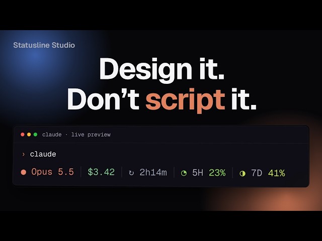 Design your Claude Code status line in 40 seconds | Statusline Studio