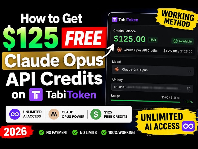 How to Get $125 Free Claude Opus API Credits on TabiToken Unlimited AI Access 2026 (Working Method)