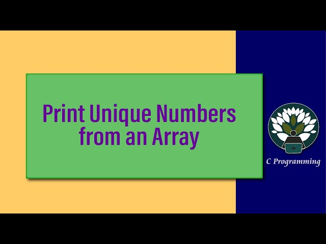 7 Array Demo Print Unique Numbers