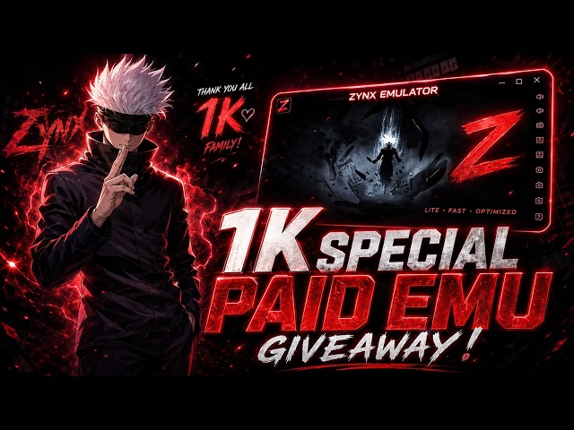 1K SPECIAL GIVEAWAY ! || 📢Announcement 1k Give Away ! | BEST PAID EMULATOR FOR FREE !