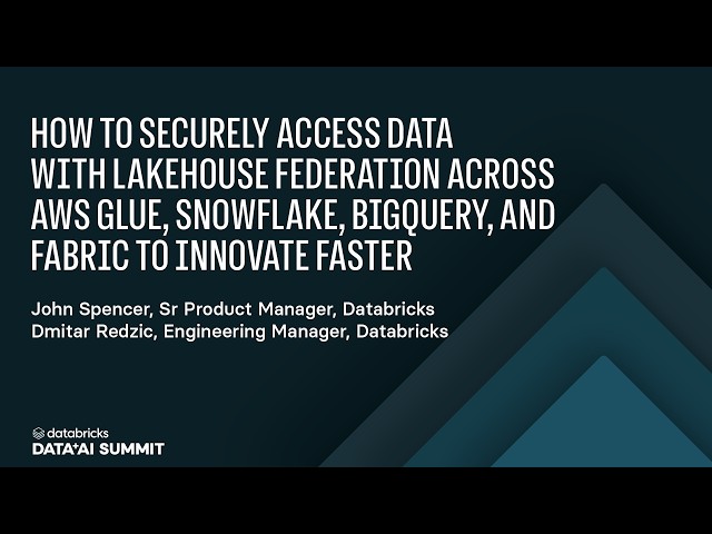 How to Securely Access data with Lakehouse Federation