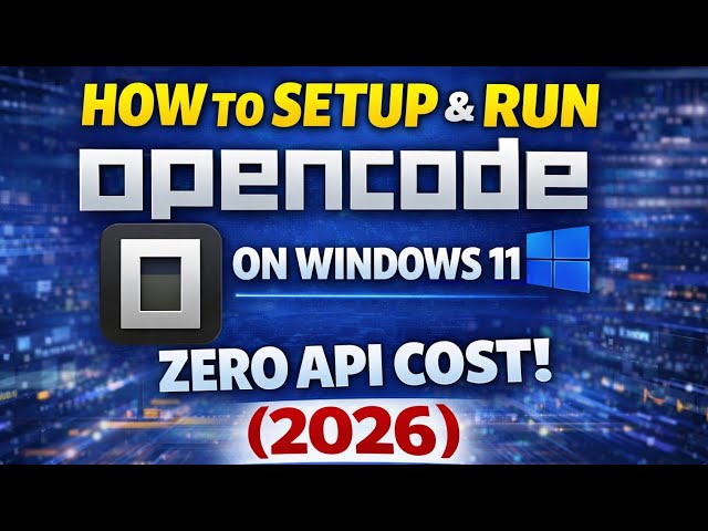OpenCode Setup on Windows 11 [2026] | FREE AI Coding Tool (No API Cost)