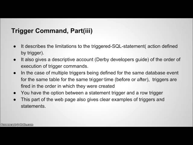 Information Management Presentation - Triggers & PL/SQL