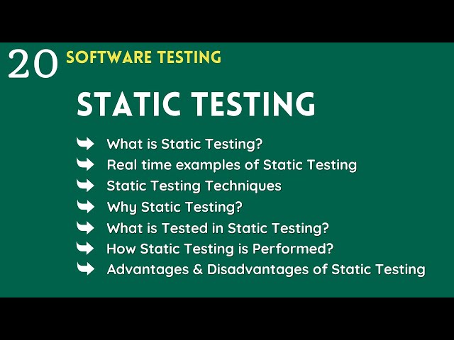 QA manual testing tutorial for beginners | what is static testing in software testing