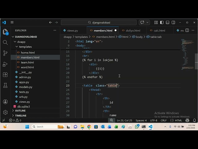 38.  using bootstrap class table on table tag