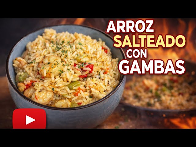 Arroz salteado con gambas en 10 minutos 🔥 Fácil, rápido y brutal 