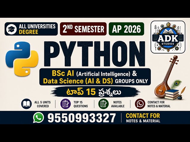 Python 2nd sem imp questions AI / DS degree group only with notes
