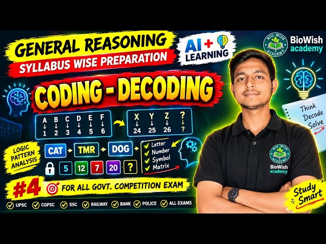 🚨Complete Coding-Decoding in One Video | General Reasoning For All Govt Competition Exams #examprep 