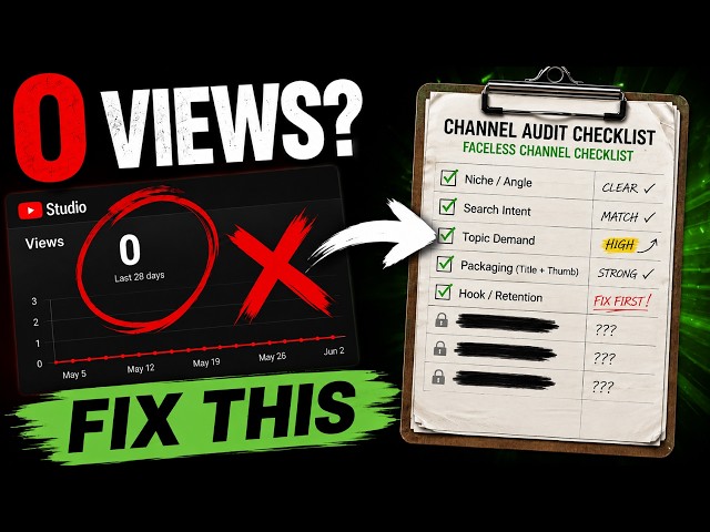 0 Views? Reverse Engineer Your Faceless YouTube Channel in 2026