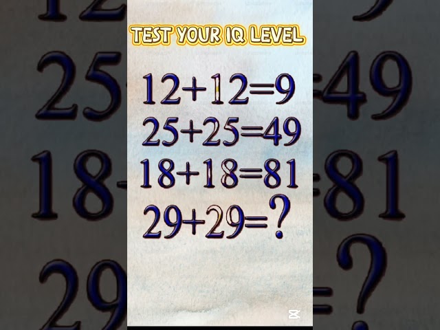 Test Your IQ Level | Genius Math Brain Teaser Challenge 🔥 | #Shorts#trending #youtubeshorts